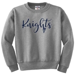 NE216<br>KNIGHTS SCRIPT (larger logo)  Youth Sweatshirt