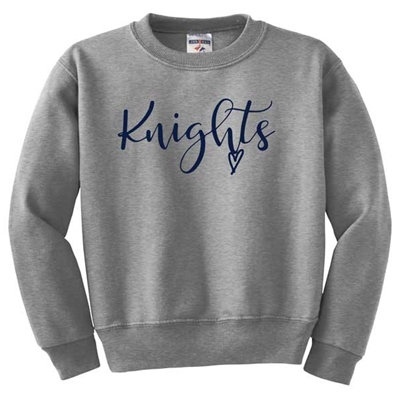 NE216<br>KNIGHTS SCRIPT (larger logo)  Youth Sweatshirt