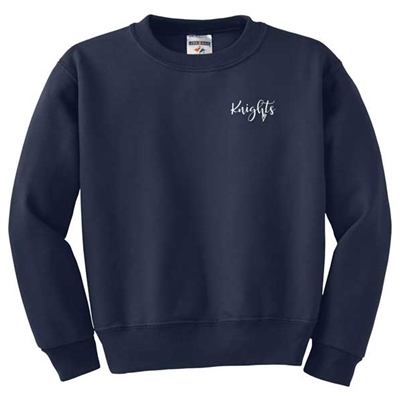 NE121<br>KNIGHTS SCRIPT (smaller logo) Adult Quarter Zip Sweatshirt